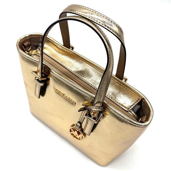 Michael Kors Jet Set Travel XS TZ Tote Bag Gold - Picture 7 of 12